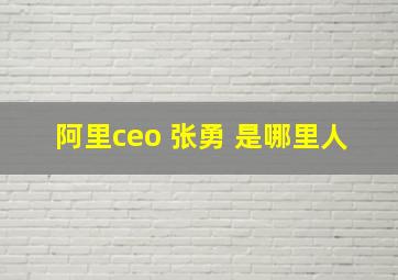 阿里ceo 张勇 是哪里人